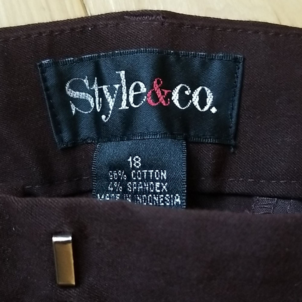 Style & Co. Brown pants sz 18 NWT - Picture 3 of 7